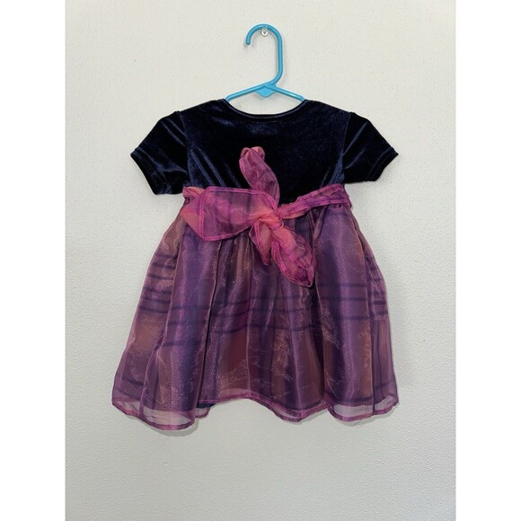 Brooke Lindsay Made In The USA Girls Velvet Tulle Purple Dress Size 12 Months - Picture 5 of 14